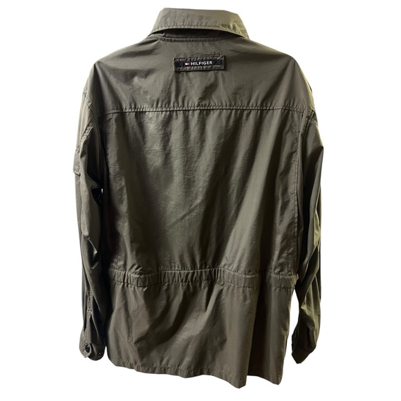 Tommy Hilfiger Military Field Jacket XL Olive Green Collared Vintage Utility - Picture 7 of 16